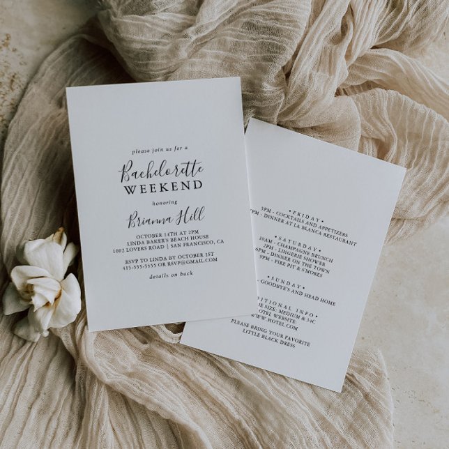 Simple Minimalist Bachelorette Weekend Invitation (Creator Uploaded)