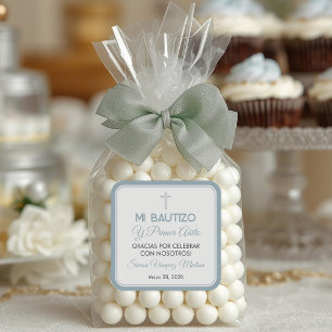 Simple Minimalist Baptism and First Birthday Square Sticker
