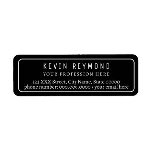 Simple Minimalist Basic Black Professional Address