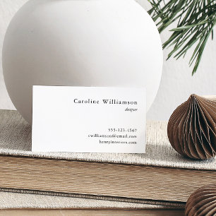 Simple Minimalist Basic Black White Professional Business Card