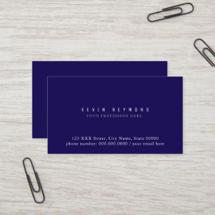 Simple Minimalist Basic Blue front-side-only Business Card