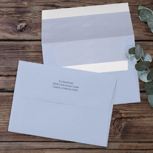 Simple Minimalist Basic Blue Watercolor Envelope