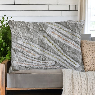 Simple minimalist beige cream wildflowers stripes decorative cushion