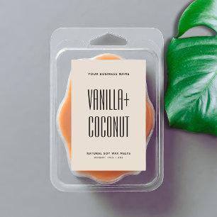 Simple minimalist beige soy wax melts label