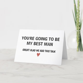 Simple Minimalist BEST MAN WEDDING Card