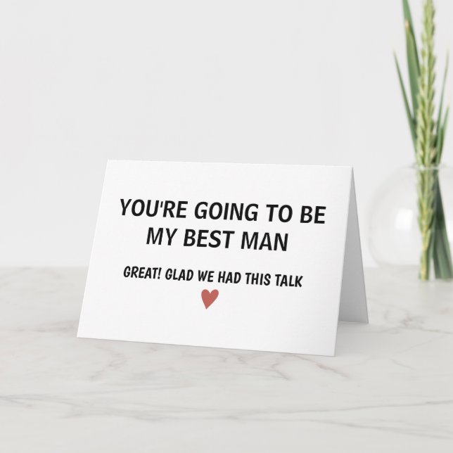 Simple Minimalist BEST MAN WEDDING Card (Front)