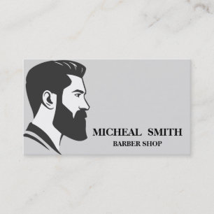 Simple Minimalist Black and White Barber Shop Business Card