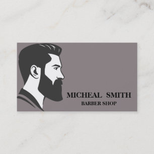 Simple Minimalist Black and White Barber Shop Business Card