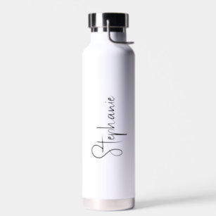 Simple Minimalist Black and White Elegant Modern Water Bottle