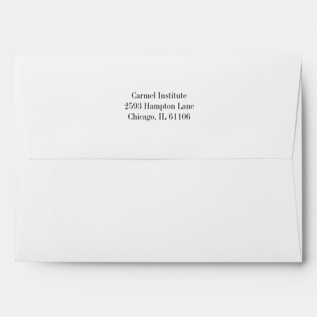 Simple Minimalist Black and White  Envelope (Back (Top Flap))