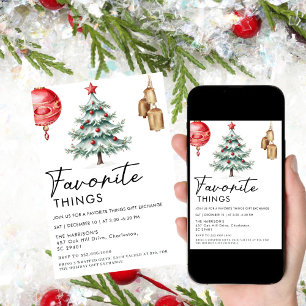 simple Minimalist Black and White Favorite Things  Invitation