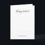 Simple Minimalist Black and White Happy Easter  Holiday Card<br><div class="desc">This simple minimalist black and white happy easter holiday card is perfect for a rustic celebration. The simple and elegant design features classic and fancy script typography in black and white.</div>