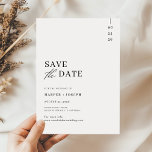 Simple Minimalist Black and White Script Wedding Save The Date<br><div class="desc">Let your love story begin with timeless elegance. This minimalist save the date features a beautiful script font and a classic black and white colour scheme, setting the tone for a wedding that is both sophisticated and unforgettable. The clean lines and simple layout ensure your guests will remember the important...</div>