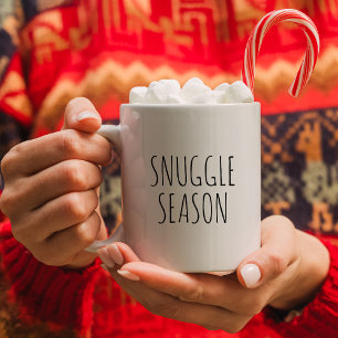 Simple Minimalist Black and White Snuggle Season Coffee Mug