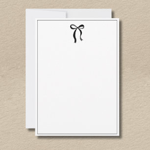 Simple Minimalist Black Bow Thin Border No text Card