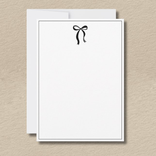 Simple Minimalist Black Bow Thin Border No text Card (Creator Uploaded)