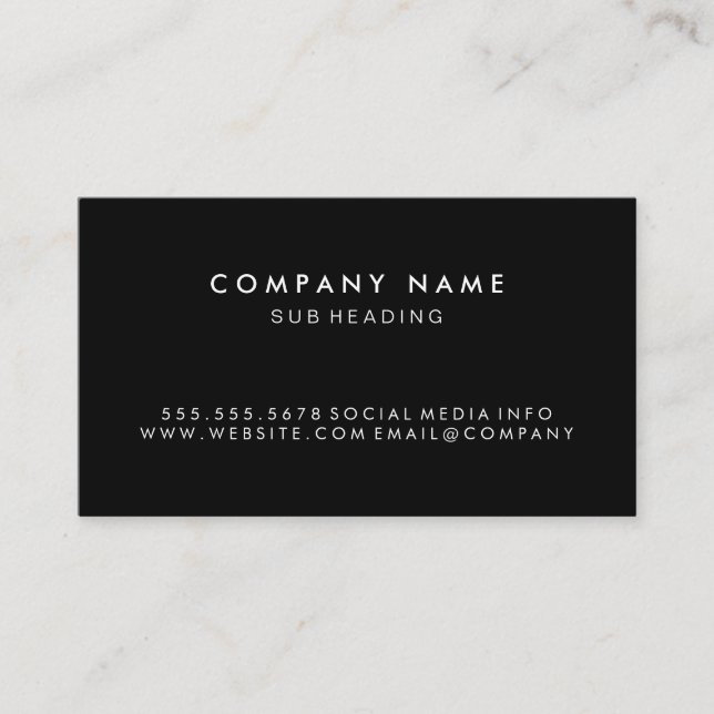 Simple Minimalist Black Discount Card (Front)