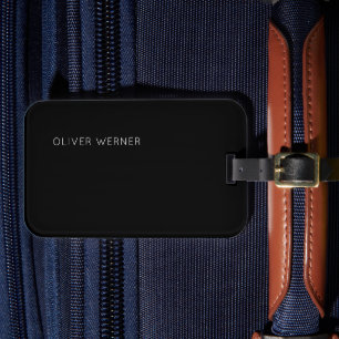 Simple Minimalist Black  Luggage Tag