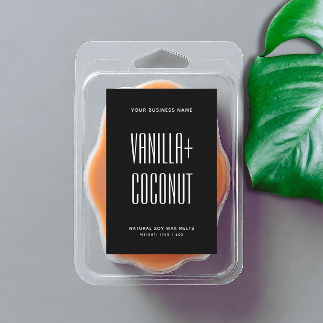 Simple minimalist black soy wax melts label (Creator Uploaded)