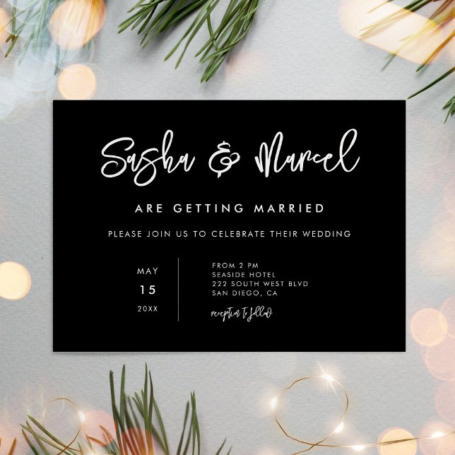 Simple minimalist Black Wedding Invitation (Creator Uploaded)
