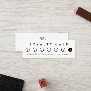 Simple Minimalist Black White Business Logo Salon Loyalty Card
