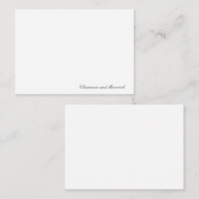 Simple Minimalist Black & White  Card (Front/Back)