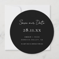 Simple Minimalist Black & White Circle Round 