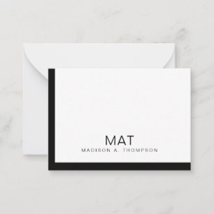 Simple Minimalist Black White Professional Card