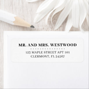 Simple Minimalist Black White Return Address