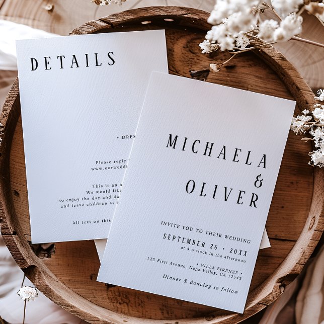 Simple Minimalist Black & White Typography Wedding Invitation (Creator Uploaded)