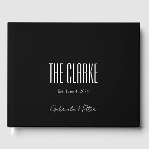 Simple Minimalist Black & White Wedding Guest Book