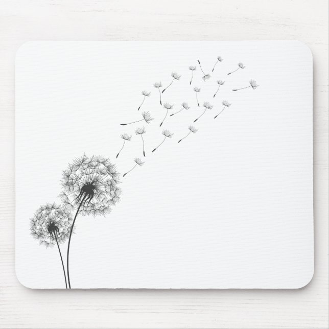 Simple Minimalist Blowing Dandelion | Mousepad (Front)