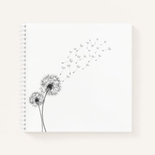 Simple Minimalist Blowing Dandelion Notebook