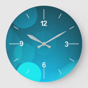 Simple Minimalist Blue Bokeh Wall Clock