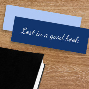 Simple Minimalist Blue Bookmark Mini Business Card