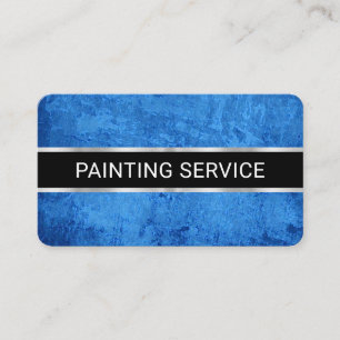 Simple Minimalist Blue Paint Grunge Business Card