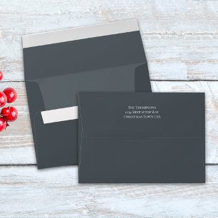 Simple Minimalist Blue Return Address Printed Envelope