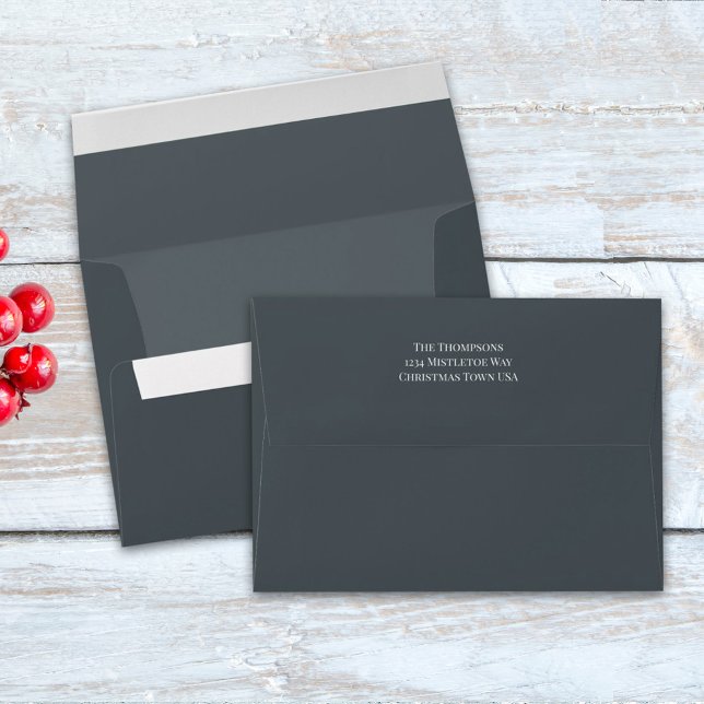 Simple Minimalist Blue Return Address Printed  Envelope (Creator Uploaded)