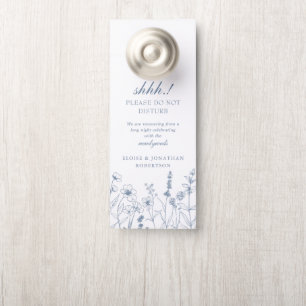 Simple Minimalist Blue Wildflower Do not disturb Door Hanger