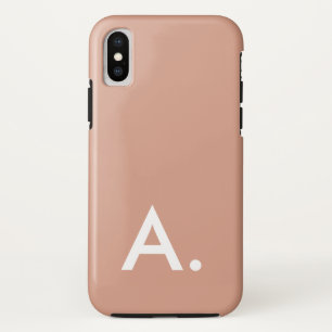 Simple Minimalist Blush Dusty Pink Custom Initial Case-Mate iPhone Case