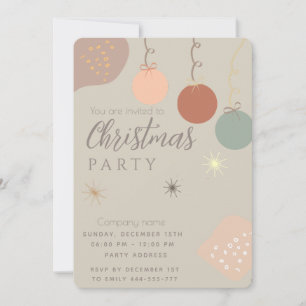 Simple minimalist boho ornaments Christmas Invitation