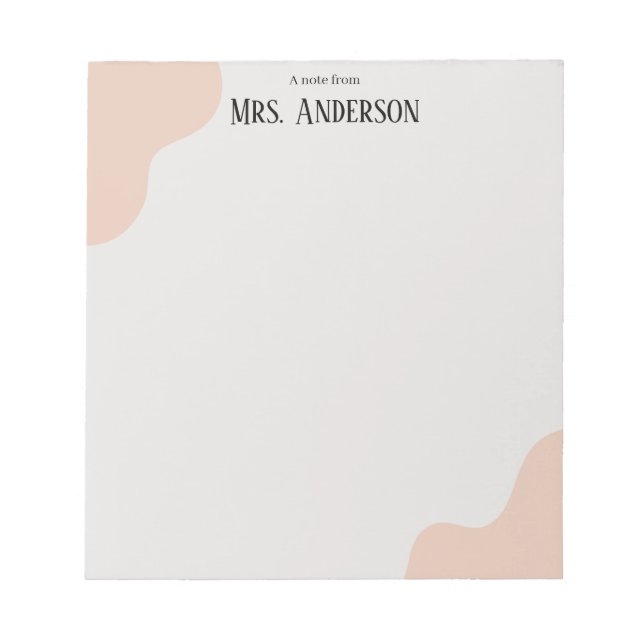 Simple Minimalist Boho Teacher Notepad  (Front)