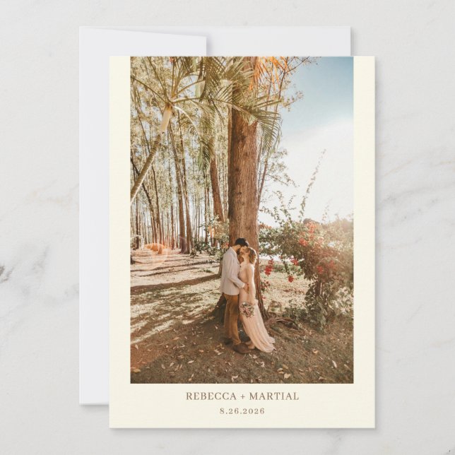 Simple Minimalist Boho Wedding 2 Photos Invitation (Front)