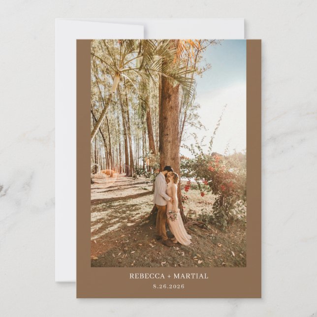 Simple Minimalist Boho Wedding 2 Photos Invitation (Front)
