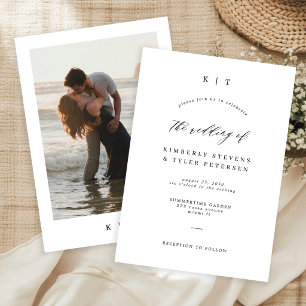 Simple minimalist boho wedding invitation