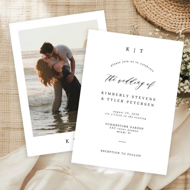 Simple minimalist boho wedding invitation (Creator Uploaded)
