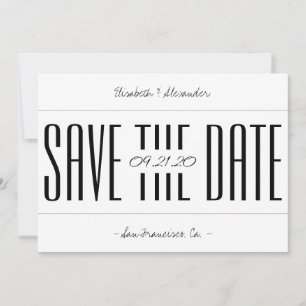 Simple minimalist bold typography script save the date