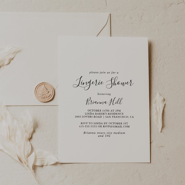 Simple Minimalist Bridal Lingerie Shower Invitation (Creator Uploaded)