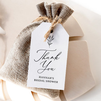 Simple Minimalist Bridal Shower Favour Tag
