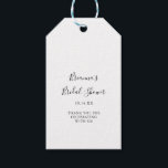 Simple Minimalist Bridal Shower Gift Tags<br><div class="desc">These simple minimalist bridal shower gift tags are perfect for a modern wedding shower. The simple and elegant design features classic and fancy script typography in black and white.</div>